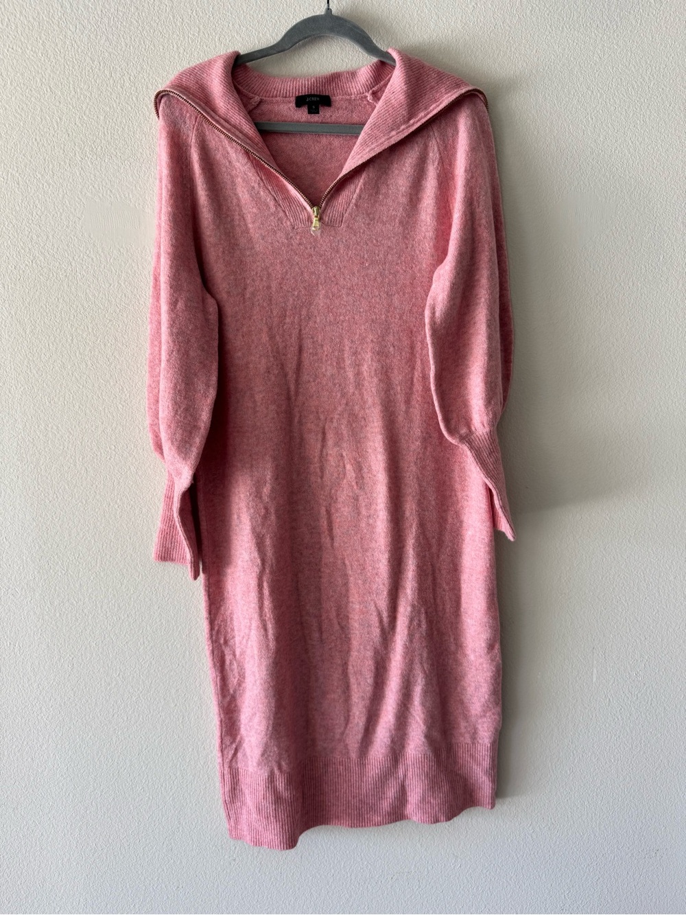 J. Crew Rose Pink Sailor-Collar Knit Sweater Dress
